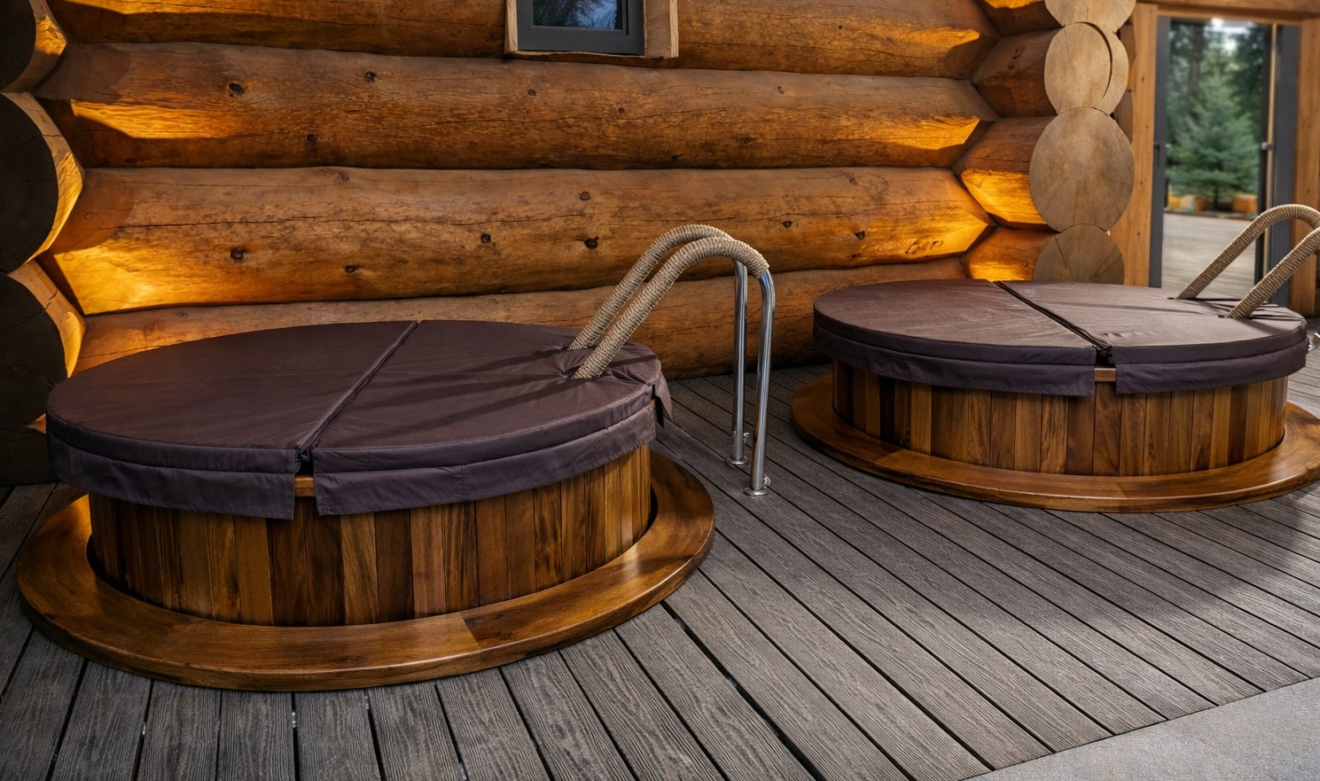 Купель в террасе — частная резиденция